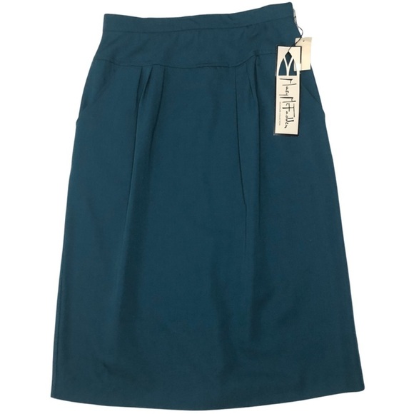 Mary McFadden Wool Blend Vintage Deadstock Midi Skirt Sz 14 NWT - Picture 1 of 13